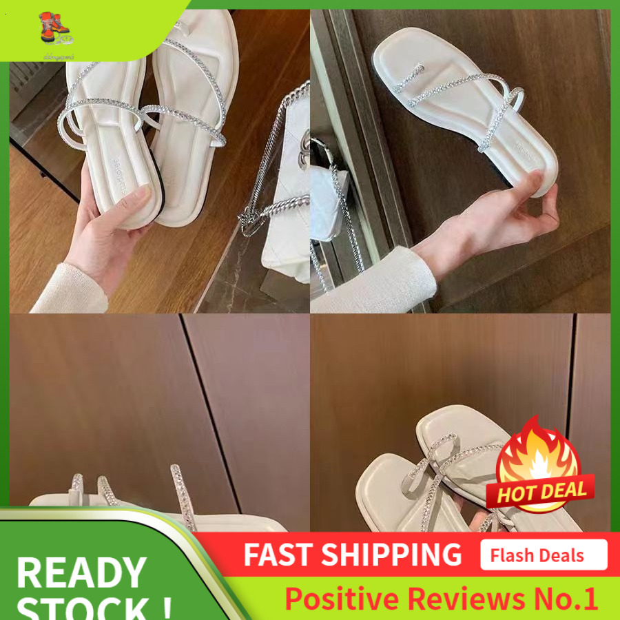 Ddmysports Sheepskin Edition Grape Mom Same Sparkling Water Diamond Toe Set Exquisite Fairy Style Flat Bottom Women S Alf Slippers Summer OUTDOOR