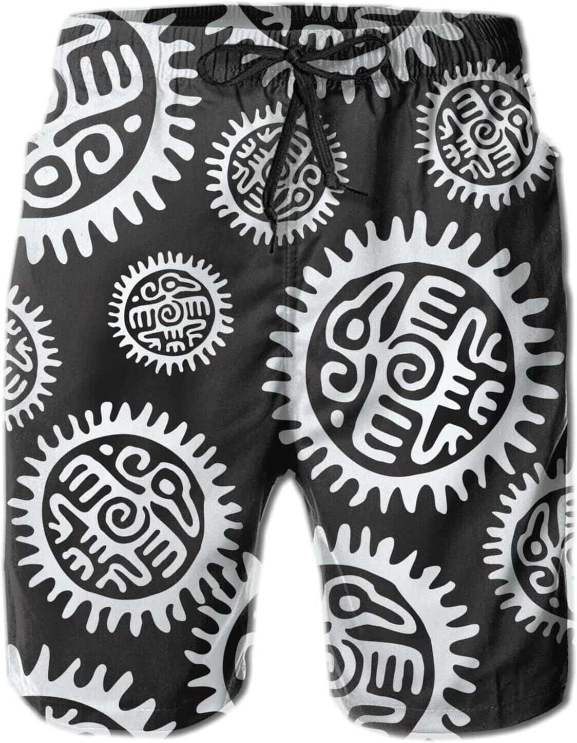 Mens Shorts 3D Printing Pattern Aztec And Mayan Eagle Swim Trunks Quick Dry Beach Pants For Men Fashion Board Swimwear