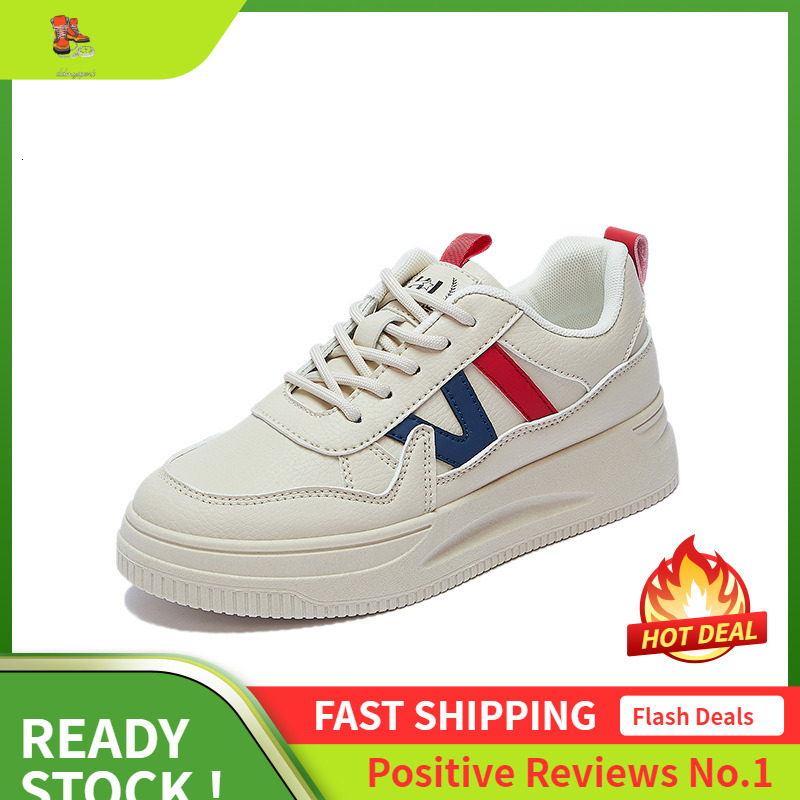 Ddmysports Autumn White New Korean Version Ins Female Student Height Increasing Thick Soled Sports Board Casual Shoes WS OUTDOOR