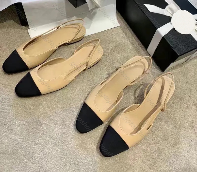 Ballet Flats Slingbacks Sandal High Heels Ballet Shoes Woman Party Dress Shoes Chunky High Heel Letter Bow Ballerina Designer Sandals