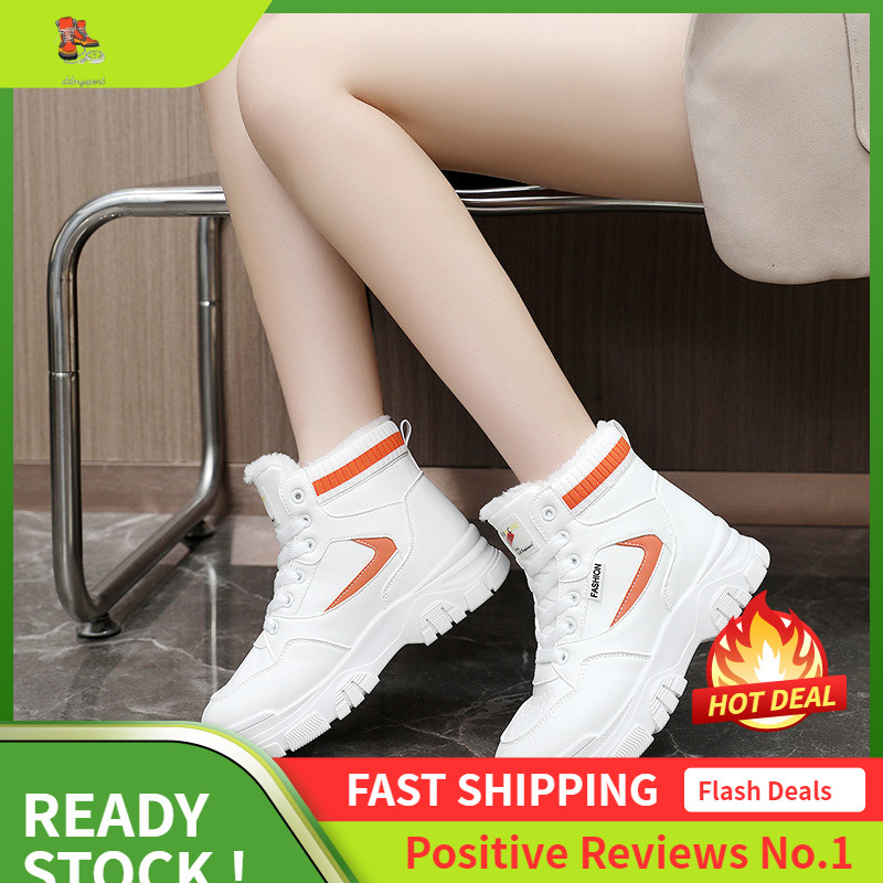Ddmysports Q New Colored Women S Winter Mid Top Plush Warm Increase Thick Sole Sports And Casual Board Shoes OUTDOOR