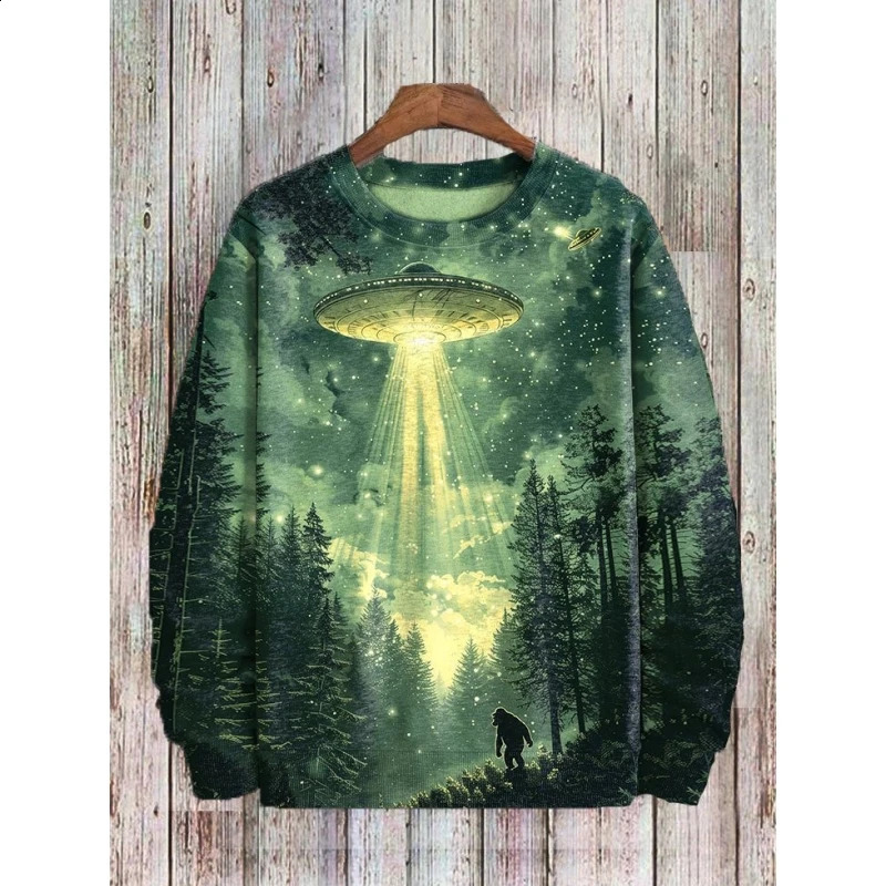 Halloween hooded sweatshirt mens long sleeved tee oversized O-neck with 3D lantern pattern T-shirt street mens clothing 240829