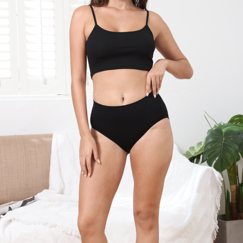 Five piece set - Women's shapewear, high-quality solid color, high waist, high elasticity shorts, abdominal compression, shaping effect - XY003