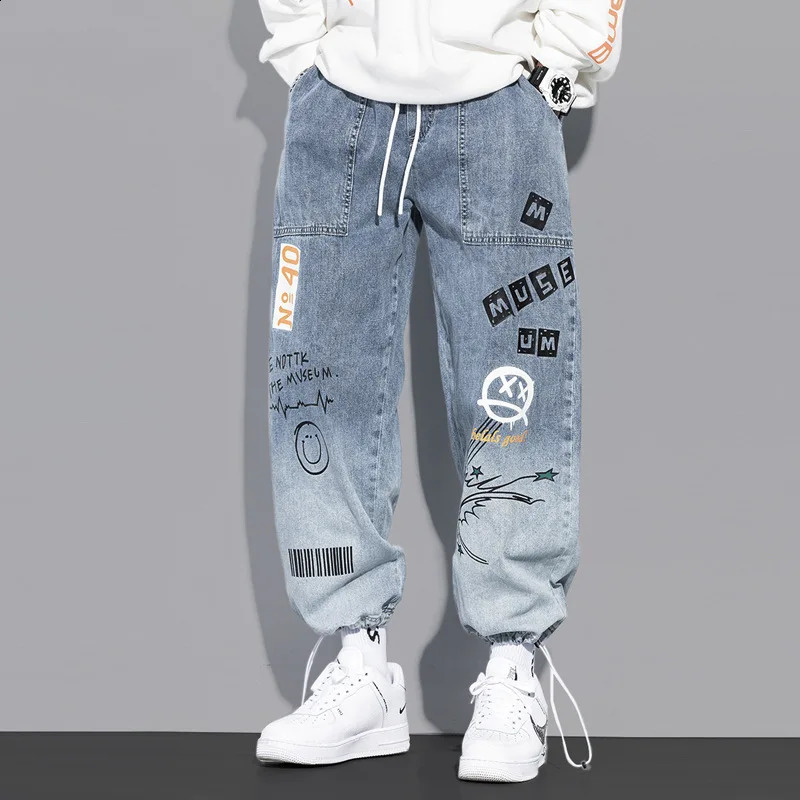 High quality fashion mens cargo pants hip-hop trend street clothing jogging pants mens casual elastic waist mens clothing Trouser 240829