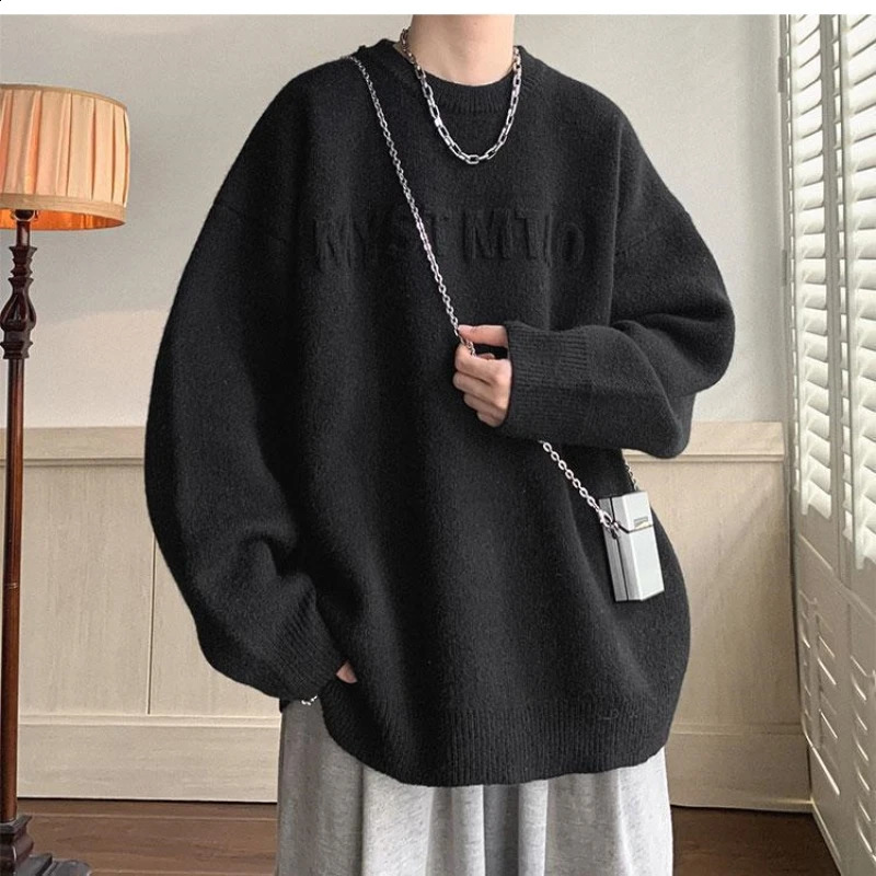 Fashion Autumn Winter Mens Cool s Casual Loose Tess Knitted Pullover Sweater Soft Alphabet 240829