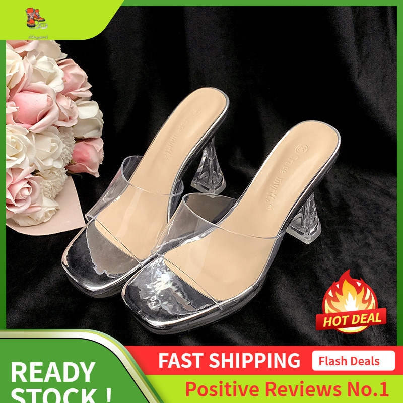Ddmysports Summer New Waterproof Platform Transparent Women S Strap Ultra Igh Crystal Thick Eels Cool Slippers OUTDOOR