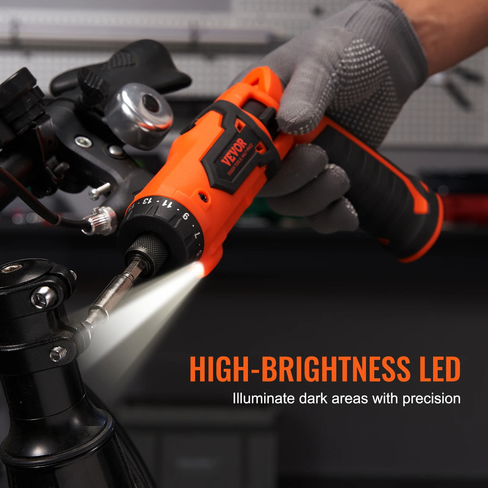VEVOR cordless screwdriver 8V 7Nm electric charging kit with 82 accessory kits and cable LED light 240828