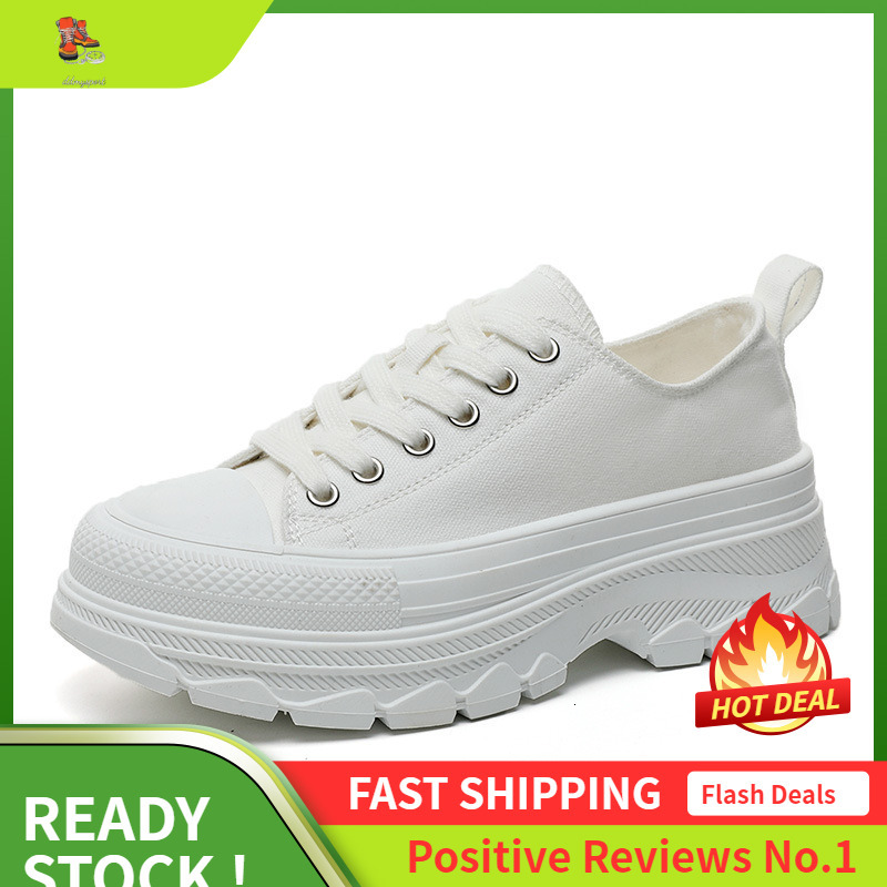 Ddmysports BR New Canvas Casual Women S Autumn Breathable Solid Color Increase Thick Sole Board Shoes Versatile And Durable OUTDOOR