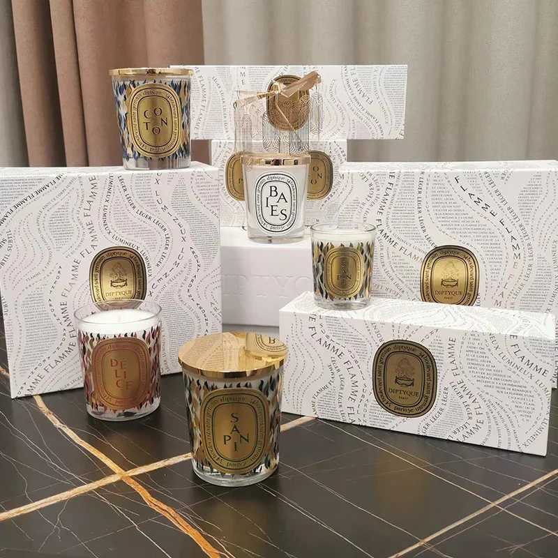 Scented Candle Diptyques Aromatherapy 2024 New Light Luxury High end Niche Candle Set Room Decoration Romantic Expensive Unique Gifts T240829