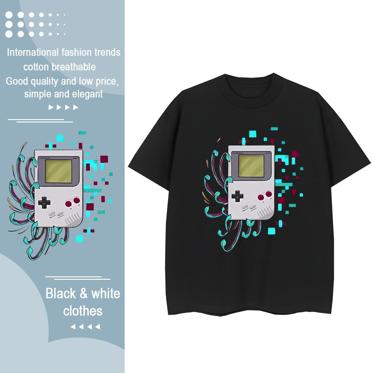 Unisex Womens Tshirts 230g 100% Cotton game Daily Outfit Women T Shirts Short sleeve Soft White Plus Size Wear