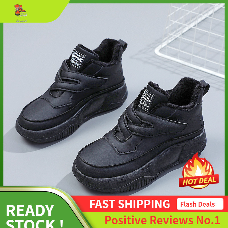 Ddmysports K Winter New White Women S Korean Edition Thick Bottom With Velvet For Warmth And Eight Increase Board Shoes Cotton OUTDOOR
