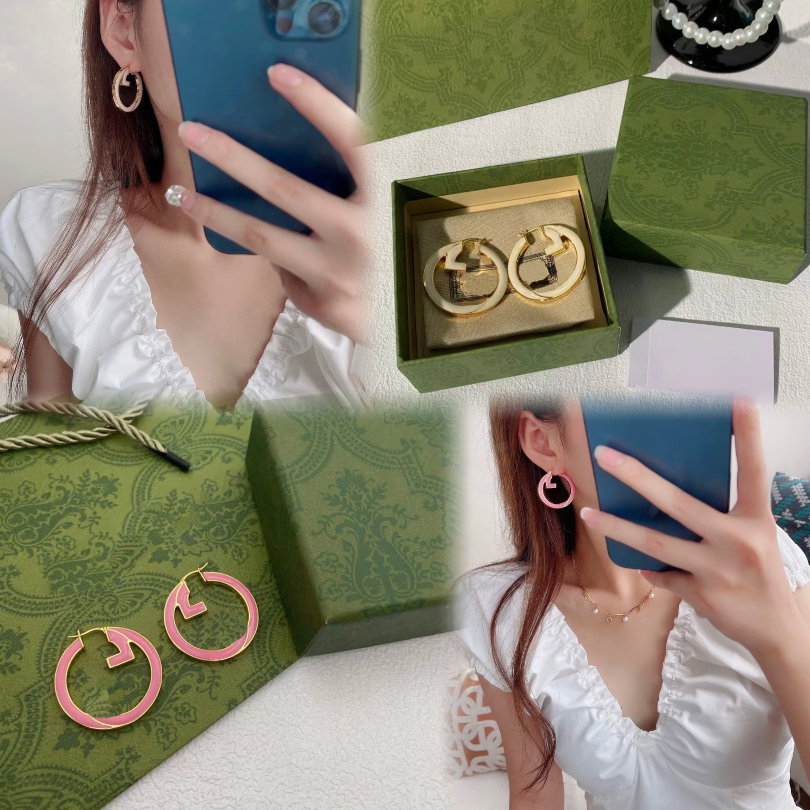 Designer earrings Hoop Earrings brass set letter earrings designer for women fashion gorgeous luxury brand celebrity same style new earring top jewelry