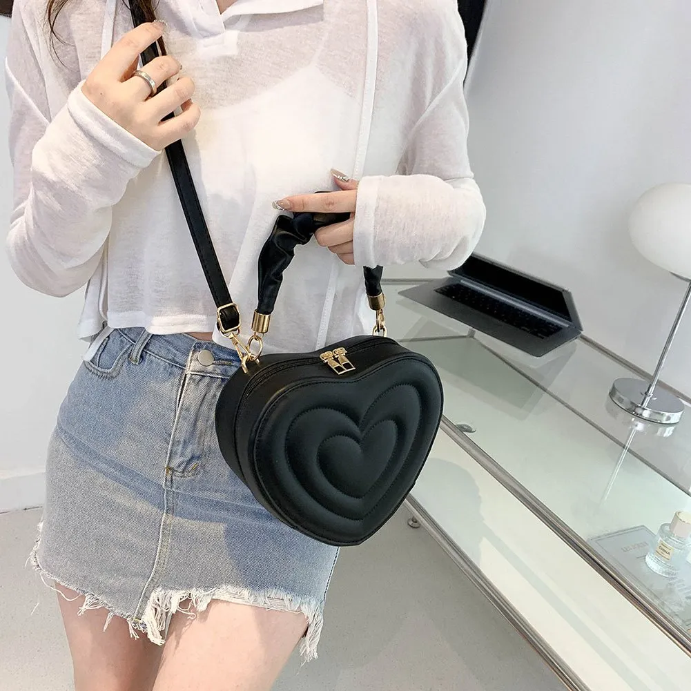 Free Shipping Women Heart Shape Clutch Large Capacity Shoulder Cute PU Fi Crossbody Bag For Shop Work Daily Use Tote Purse Designer Bag Luxury Bag Tot