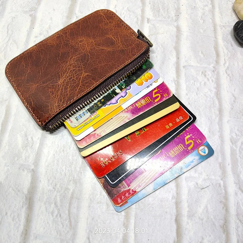 Mini Zippered Waist Bag Genuine Leather Belt Pack Thin Fanny Pouch Small ID Cards Holder Drivers license holster Wallet LHD 240829