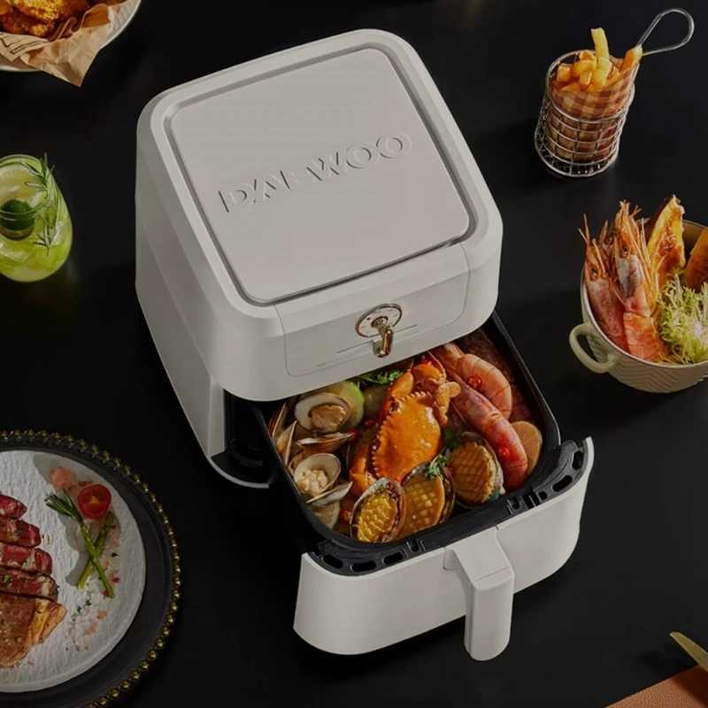 Daewoo 220V air fryer 5L household intelligent integrated multifunctional electric fryer 1500W light oil electric oven CL240829