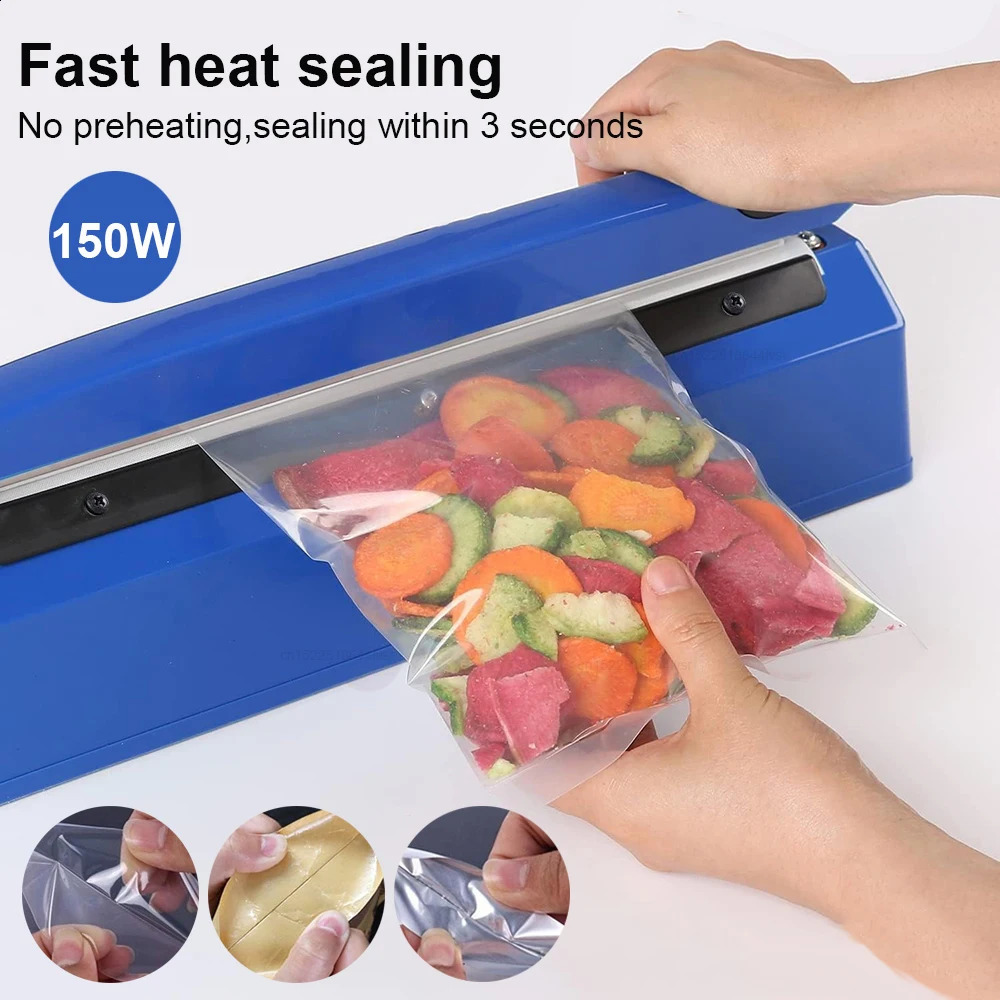 Electric Heat Bag Sealing Machine Plastic Sealer Hand Press Food Seal Impulse Fast Packaging 240828