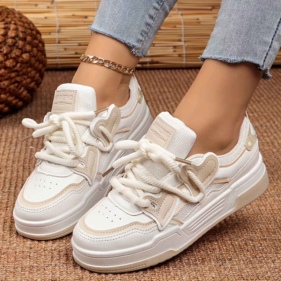 Trendy Women's Color Block Sneakers with Non-Slip Soles and Height-Increasing Thick Soles