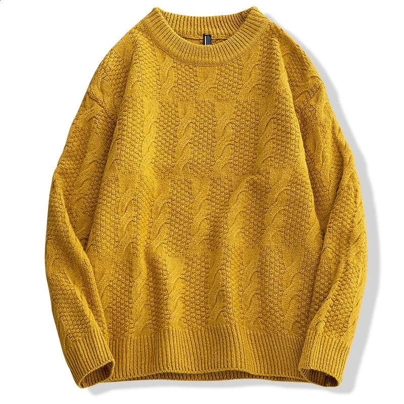Korean clothing mens sweater solid color O-neck long sleeved knitted mens zipper winter fashion mens warm sweater 240829