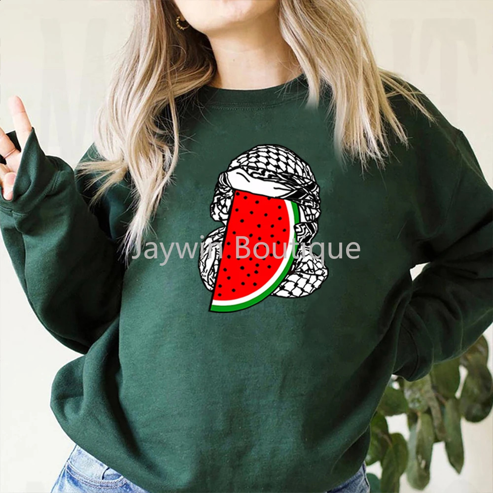 This is not a watermelon sweatshirt Ceci Nest Pas Une Past que hooded human rights skydiving collar Arab gift 240827
