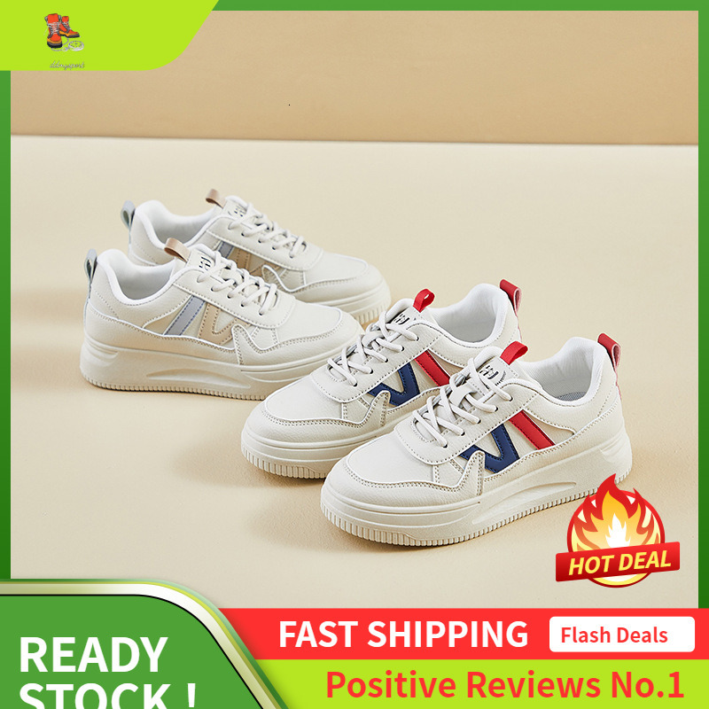 Ddmysports Autumn White New Korean Version Ins Female Student Height Increasing Thick Soled Sports Board Casual Shoes WS OUTDOOR