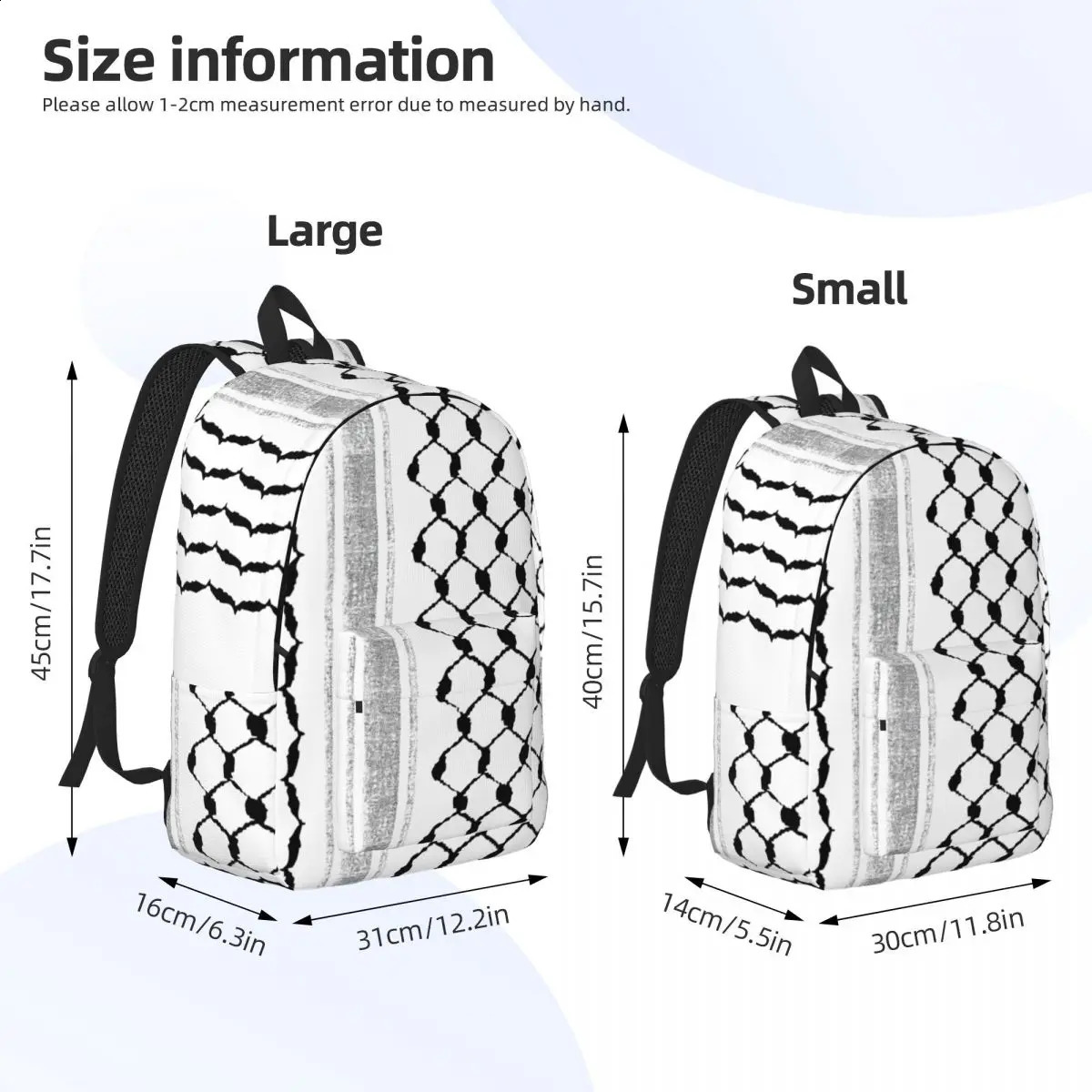 Palestine Backpack for Men Women Casual High School Hiking Travel Daypack College Canvas Bags Outdoor 240829