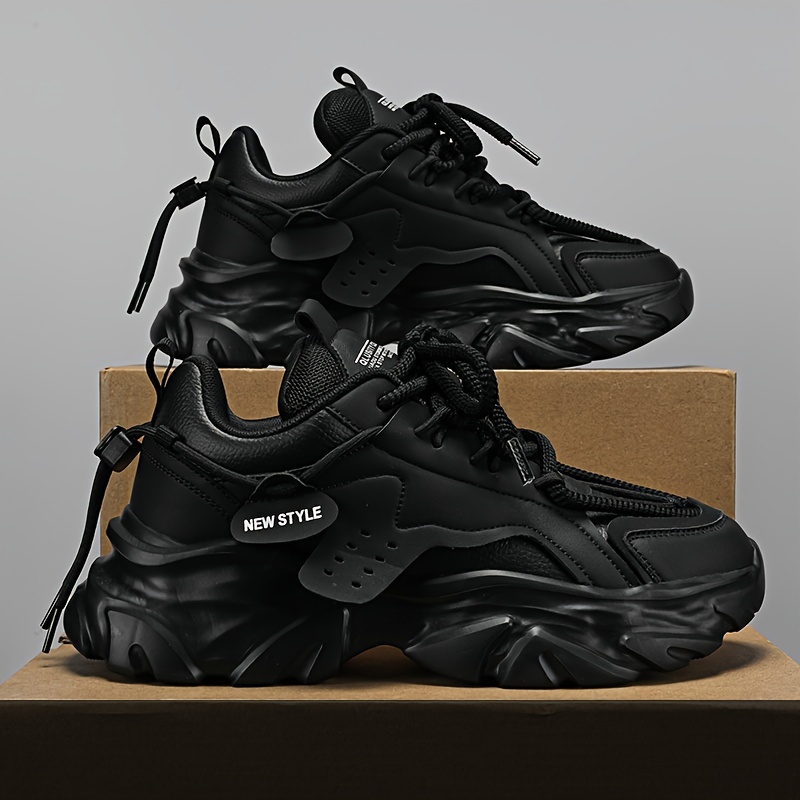 Vintage Lace Up Chunky Sneakers for Men - Comfy and Non-Slip for Outdoor Activities