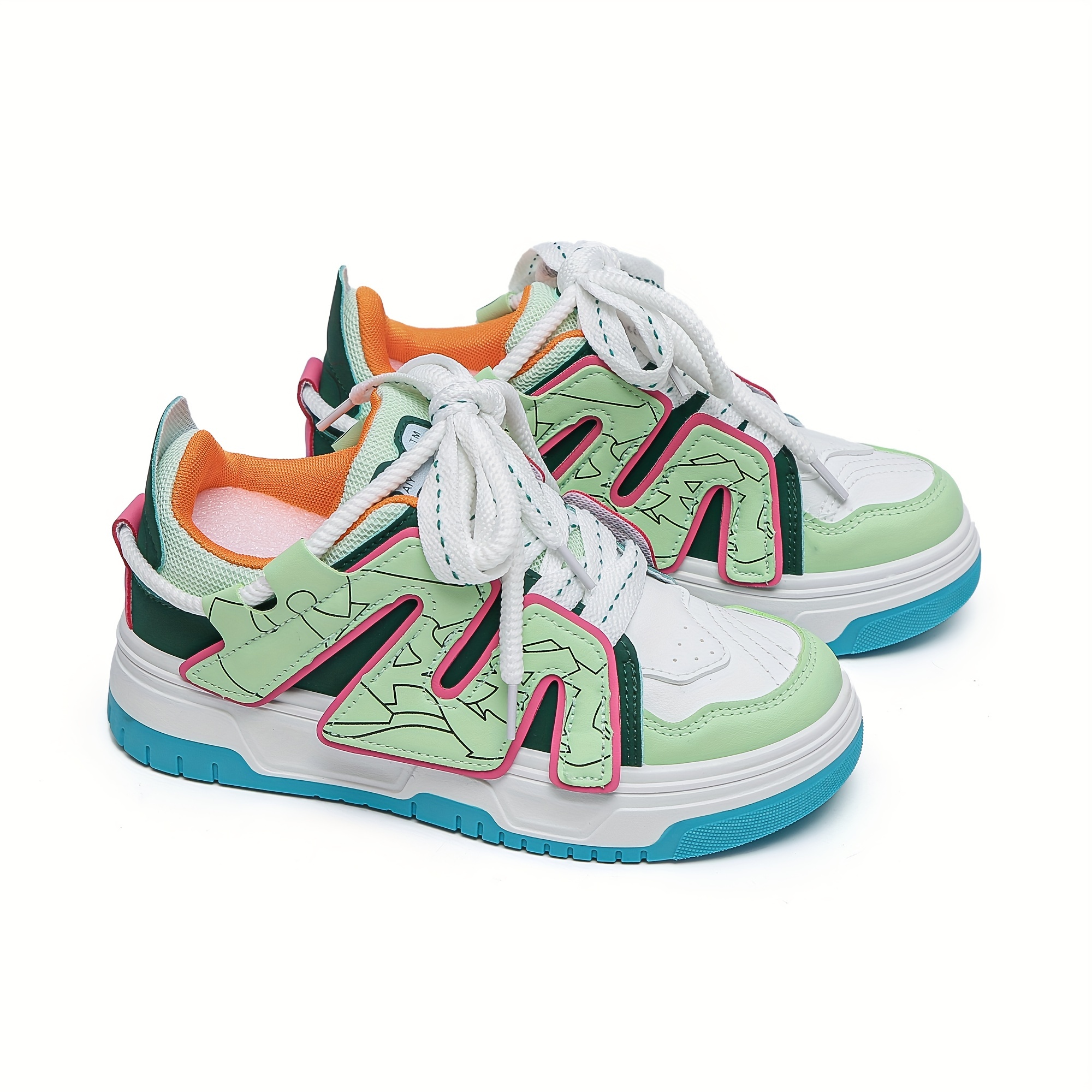 Trendy Women's Colorblock Sneakers with Platform and Lace-Up Design - Perfect for Casual and Sporty Outfits
