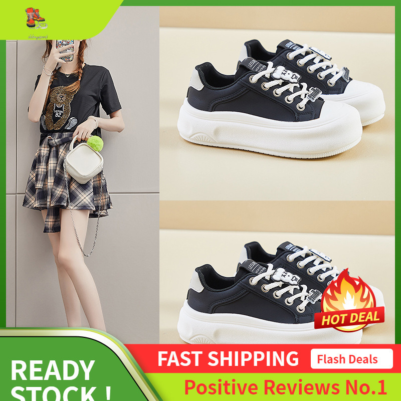 Ddmysports Autumn White New Korean Edition Ins Female Students Thick Soled Eight Increasing Sports Board Shoes Casual Street Photography MXD OUTDOOR