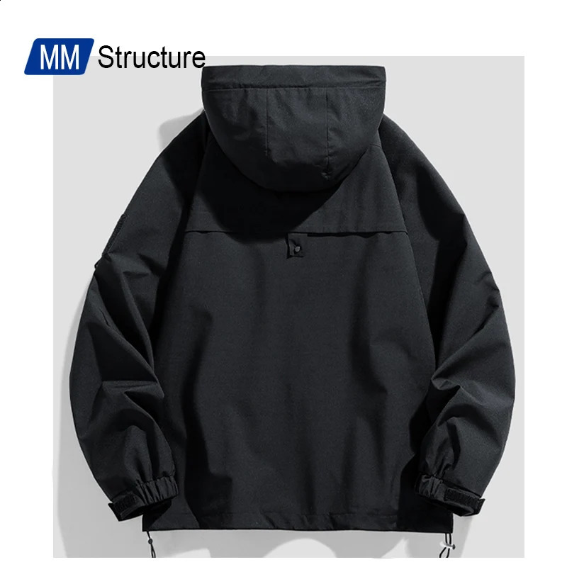Neutral Outdoor Hooded Wind-Proof Waterproof Jacket High Quality Casual Student Loose Streetwear Windbreaker Men Clothing Spring 240828