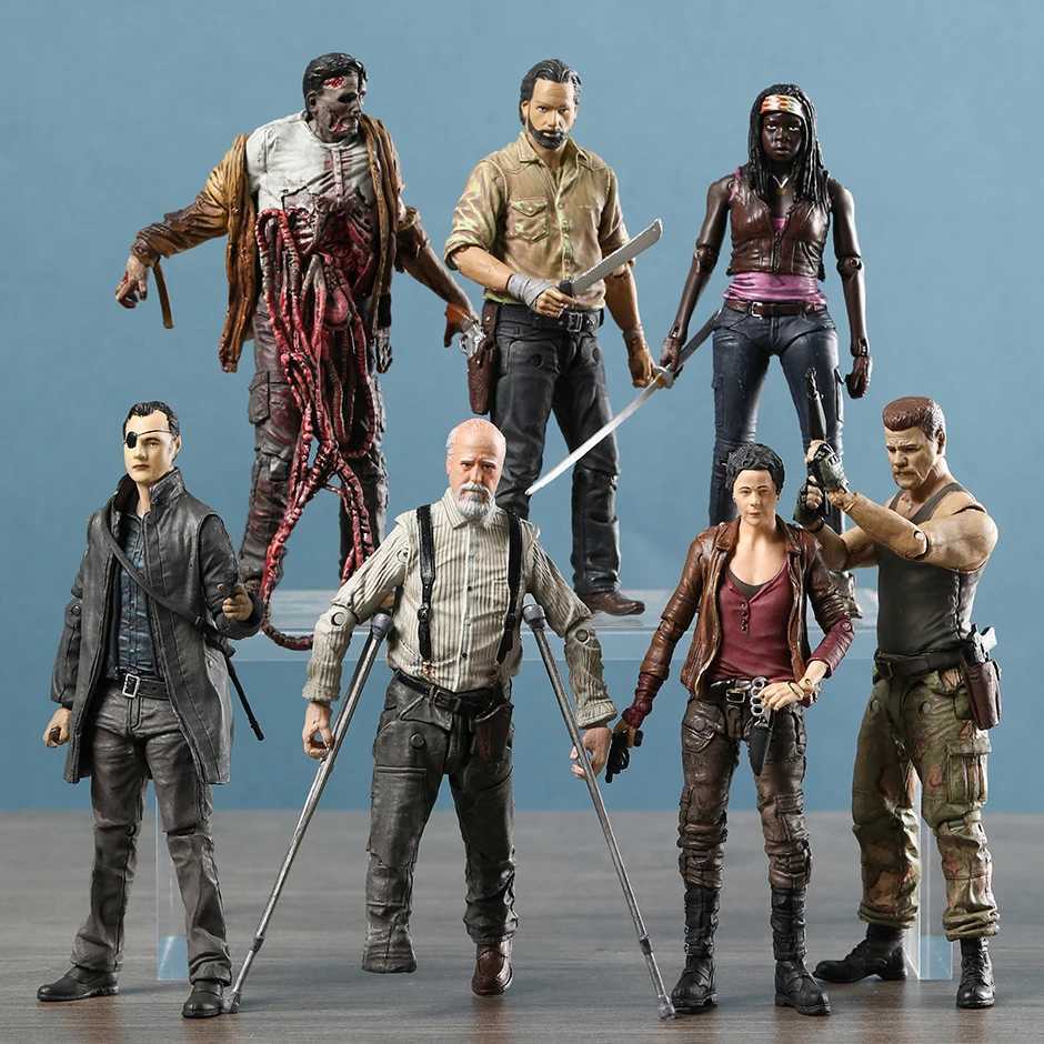 The Walking Dead Abraham Ford bungee jumping Walker Rick Grimes Governor Michionne collects action character toys and decorative models W240828