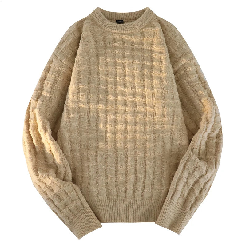 autumn Pullover mens sweater O-neck knitted long sleeved warm and slim fit sweater mens casual fashion sweater mens clothing 240829