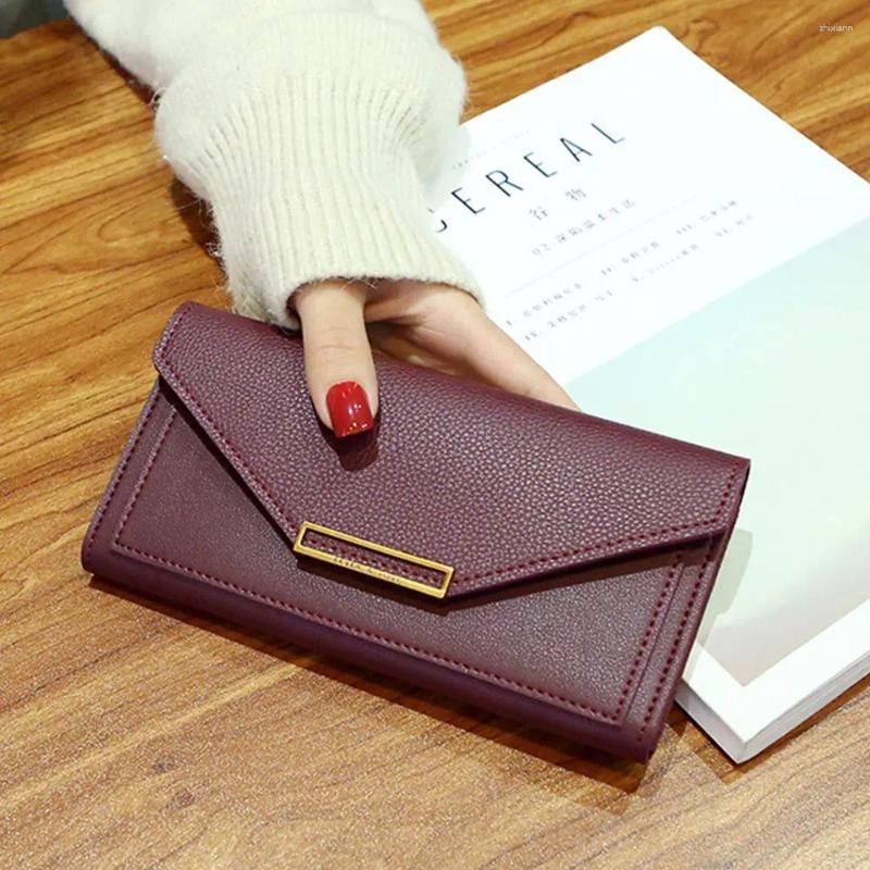 Wallet PU Leather For Women - Hot Long Hasp Clutch With Phone Pocket, Money Bag Purse - Pocket,