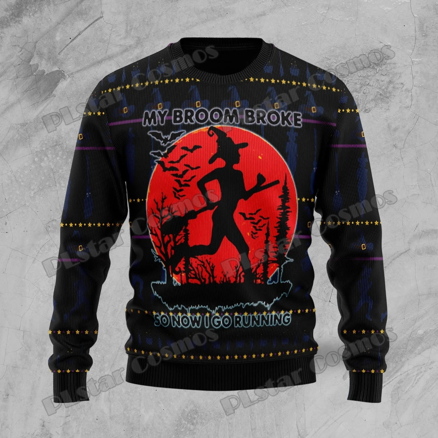 Plstar Cosmos skeleton pumpkin Halloween 3D printing mens ugly Christmas sweater unisex casual knitted pullover sweater ZZM30 240829