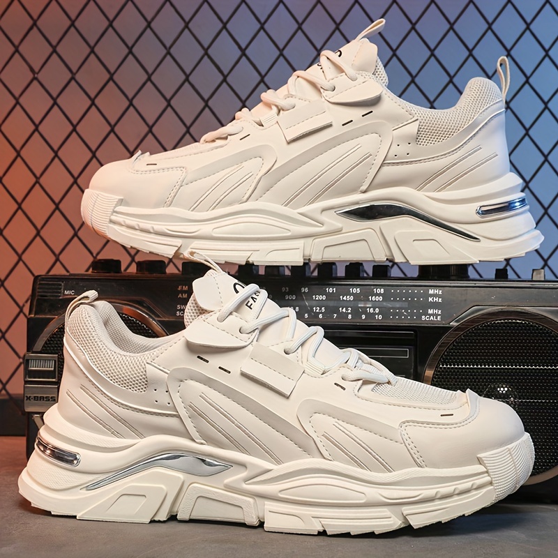 Breathable Chunky Sneakers for Men - Comfy Non-Slip Lace Up Shoes for Outdoor Activities