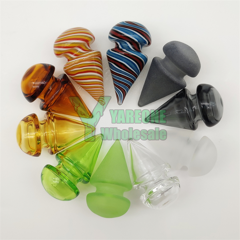 Dual Use Plug Glass Carb Cap 20mmOD Hollow Caps Fits 18mm 20mm 25mmOD Auto Spinner Quartz Banger Terp Slurper Blender Nails YAREONE Wholesale