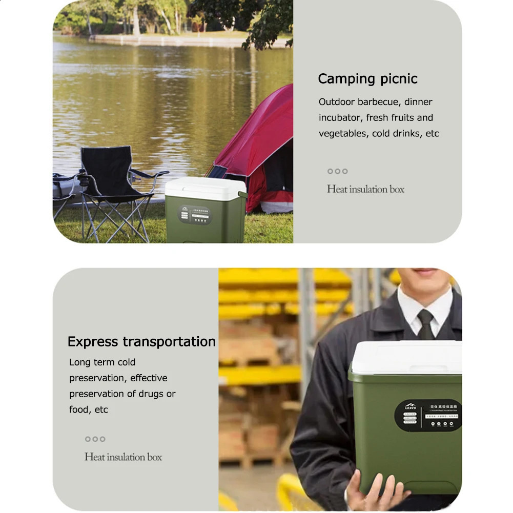 Car refrigerant freezer portable storage bag food box picnic organizer container used for car family outdoor camping 240828