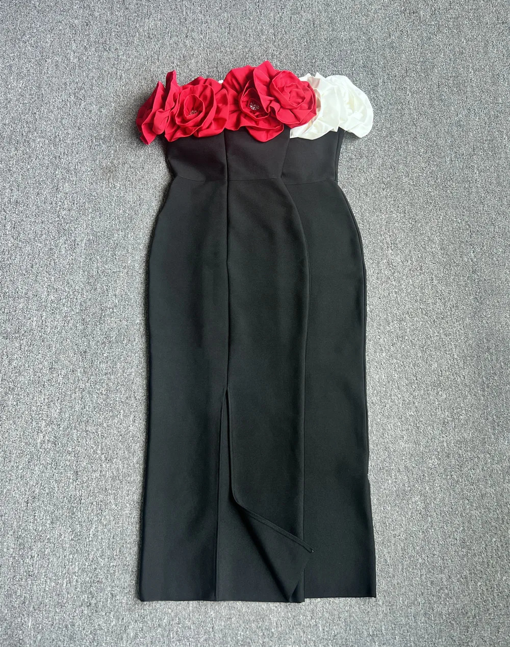 Red Color Women Sexy Off the Shoulder Big Florals Bandage Bodycon Long Dress Elegant Eevning Party Birthday Homecoming Dress 240828
