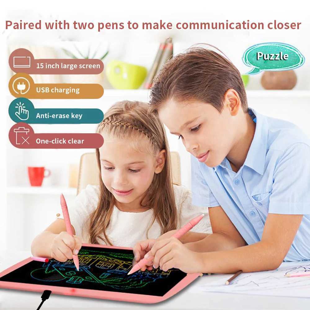 15 inch LCD writing tablet drawing board childrens graffiti sketching board toy handwriting drawing tablet computer childrens learning toy M240829