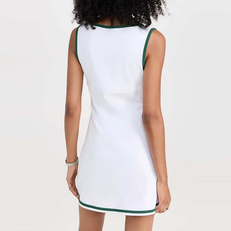 Sean Tsing Tennis Golf Dresses with inner Shorts Woman Girls Sleeveless Elastic Sport Dress for Workout Badminton Pickleball 240828CJ