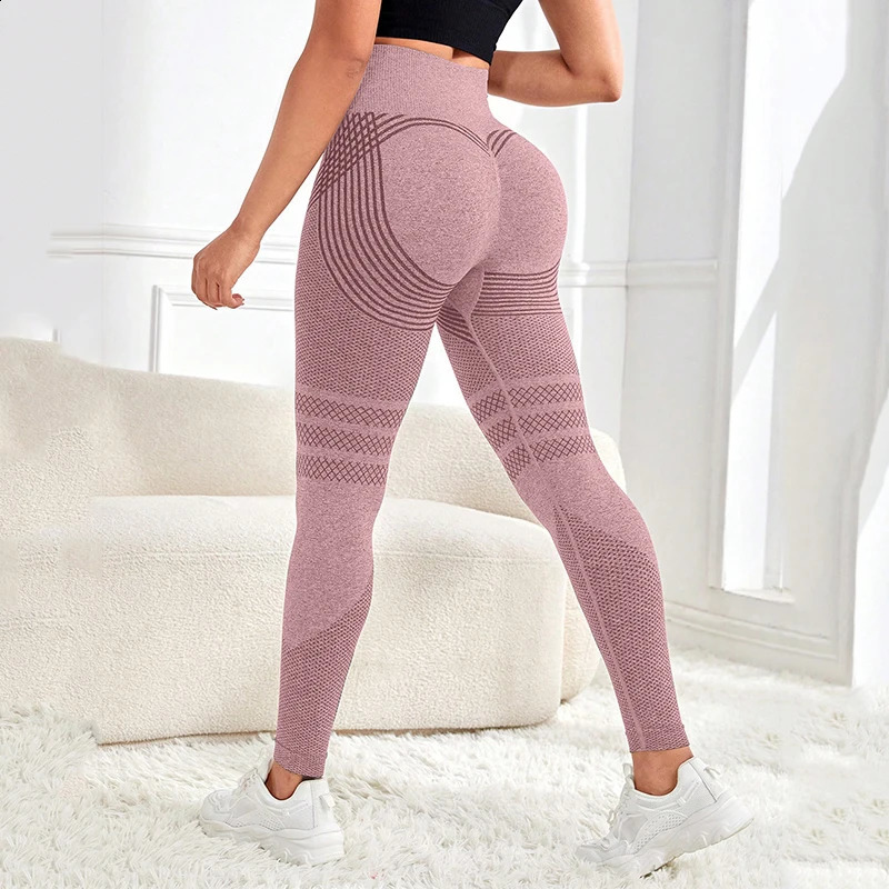 Womens seamless exercise legs high waist push up womens sexy gym fashionable black 240827