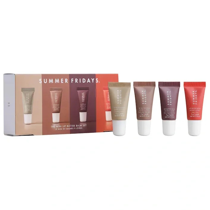 Butter Balm Set 4Pcs Lipgloss 5G Mini Makeup Gift Box Moisturize Smooth Oil Jelly Lipsticks Beige Vanilla Brown Sugar 4 Colors SF Lip Care Cosmetics