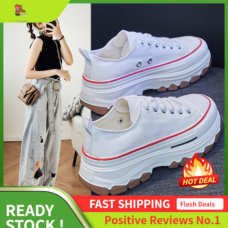 Ddmysports Instagram Trendy Korean Canvas Women S Summer New Breathable Student Board Shoes Thick Sole Elevated Casual MX OUTDOOR