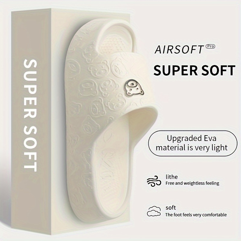 Women's Comfy EVA Slides - Cute Cartoon Design, Non-Slip Thick Sole for Indoor/Outdoor Use, Perfect for Beach & Casual Wear