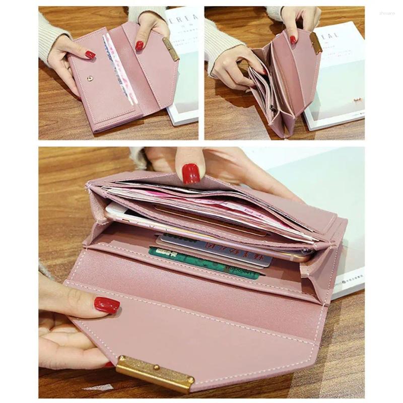 Wallet PU Leather For Women - Hot Long Hasp Clutch With Phone Pocket, Money Bag Purse - Pocket,