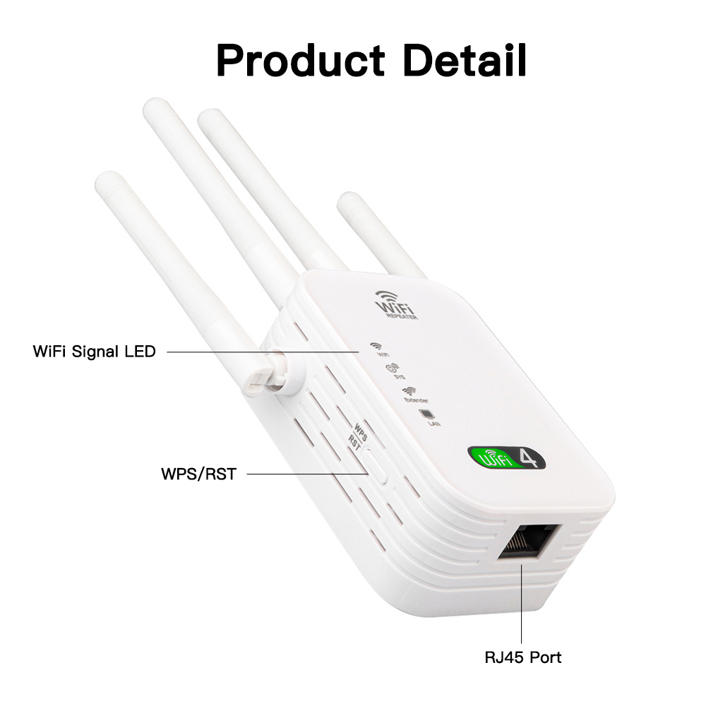 EU Plug Wireless WiFi Repeater Router 300Mbps Network Signal Booster Amplifier IIEEE802.11 B /g/n WI FI Range Extender