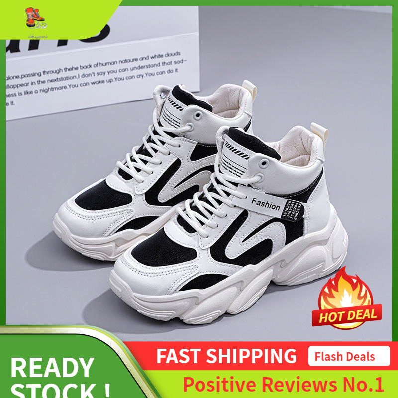 Ddmysports GA Igh Top Little White For Women New Autumn Board Shoes Increase Eight Thick Sole Versatile Tall And Loose OUTDOOR