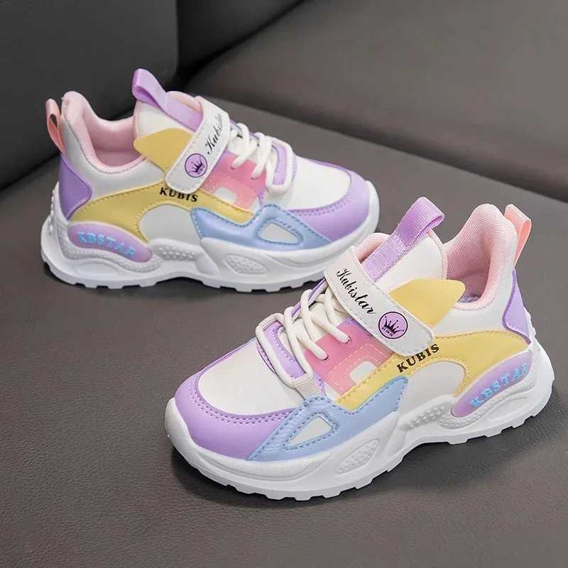 Kids Spring Sneakers Girls School Casual Shoes Outdoor Breathable Running Shoes Light Soft Tennis Pink Non-slip Children Shoes W250318