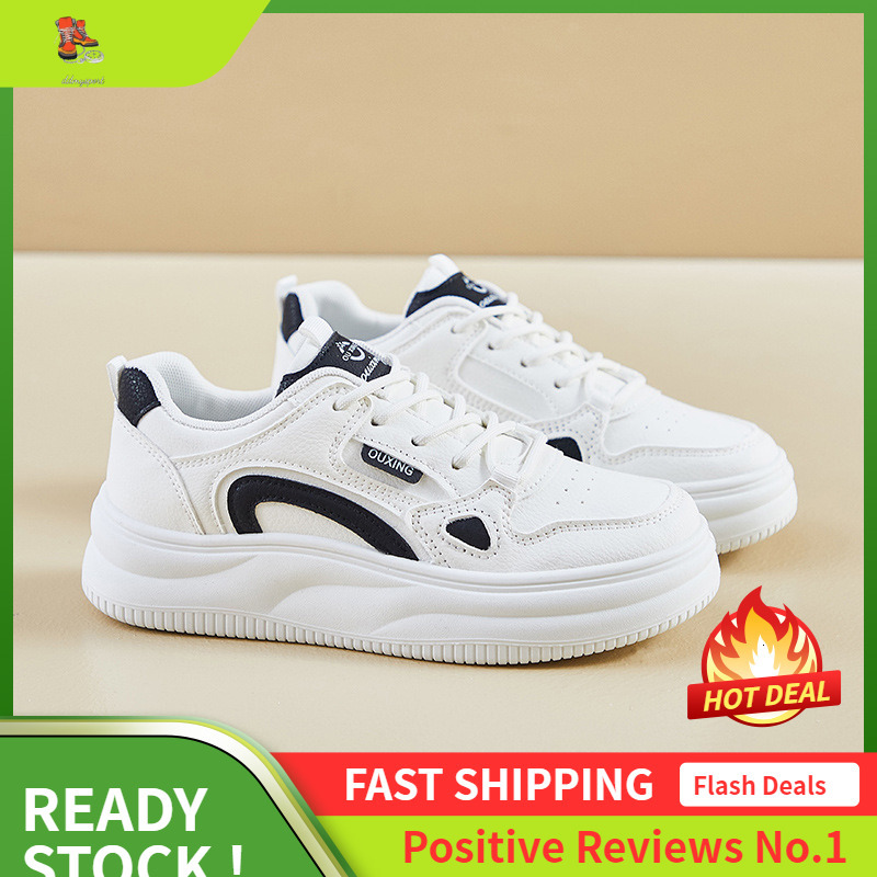 Ddmysports Autumn White New Korean Version Ins Female Student Height Increasing Thick Soled Sports Board Shoes Casual Street Photo S OUTDOOR