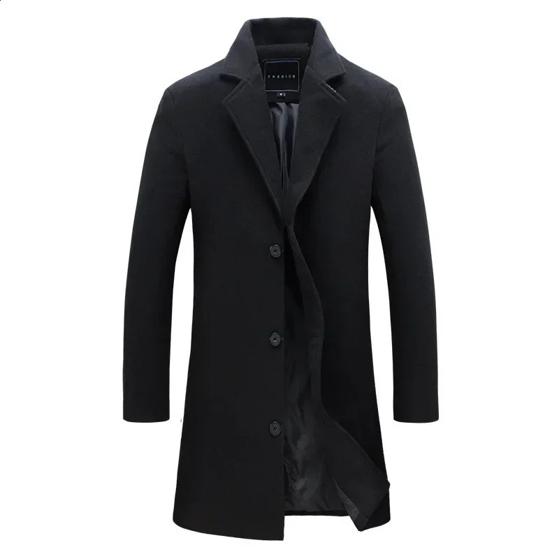 Ultra thin windproof winter warm windproof mid Great Wall City casual wool coat mens Korean long sleeved jacket 240829