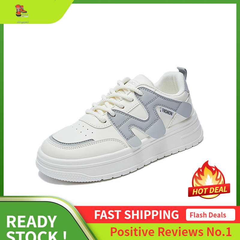 Ddmysports Autumn White New Korean Edition Ins Female Students Thick Soled Eight Increasing Sports Board Shoes Casual Street Photography P OUTDOOR